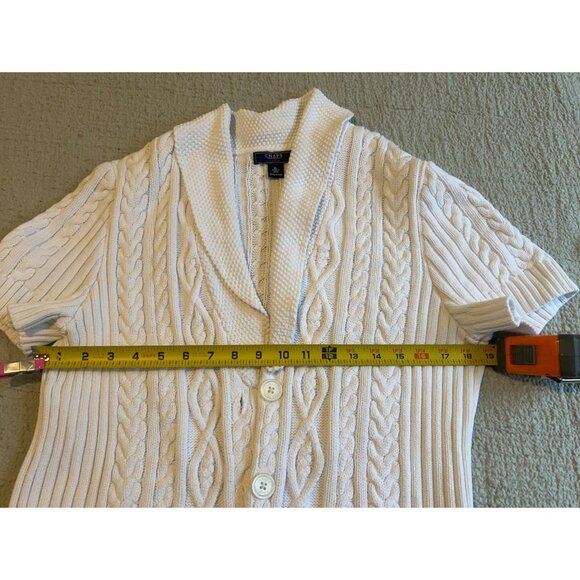CHAPS Women Chunky Cotton Cable Knit Shawl Collar Cardigan Size XL 100% COTTON B - Picture 5 of 8